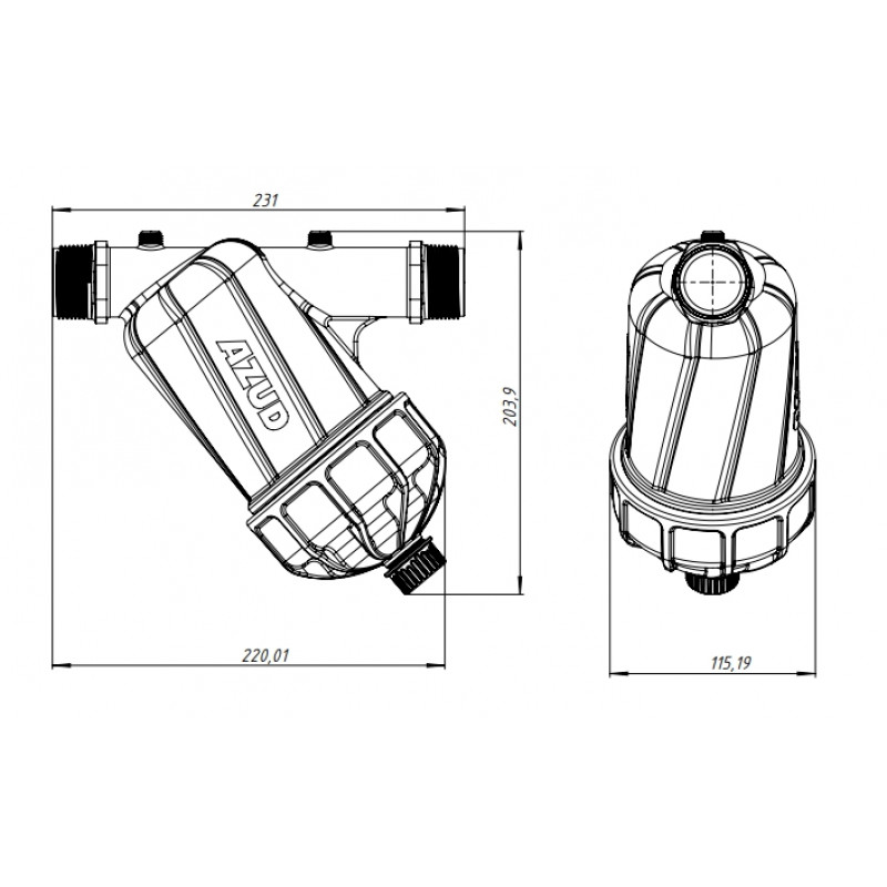 Дисковый промывной фильтр Saleplas 1 1/4'' механической очистки 