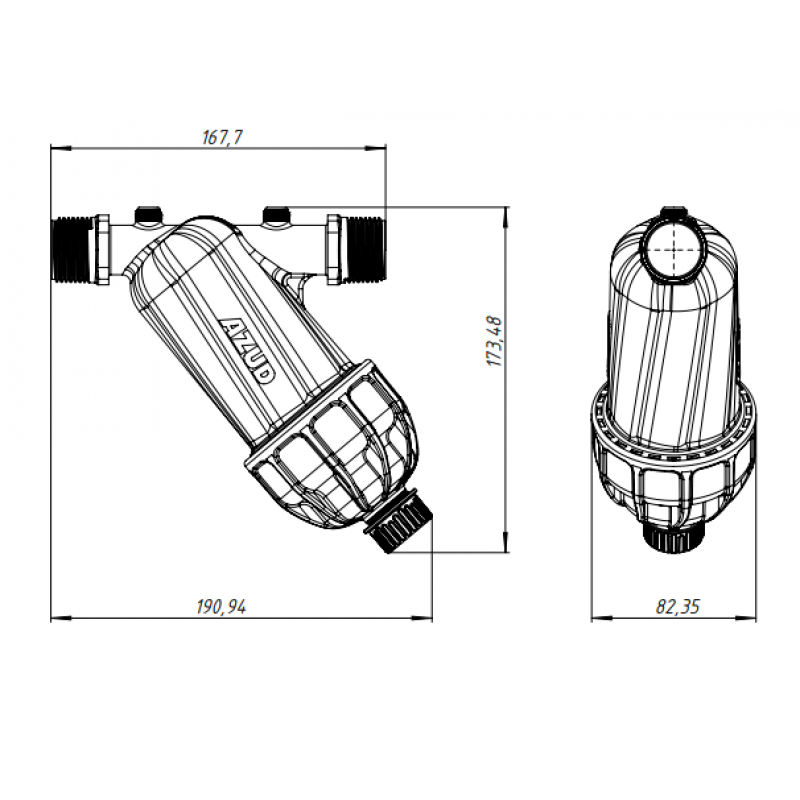 Дисковий промивний фільтр Saleplas 1'' механічного очищення 