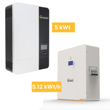 5 кВт инвертор GROWATT + 6,12 кВт LiFePO4 - комплект резервного питания для дома, квартиры