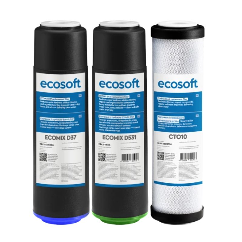 Улучшенный комплект картриджей Ecosoft для тройного фильтра