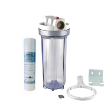 Магистральный механический фильтр Formula Vody Slim 10" с латунными портами 3/4" и картриджем 20 мкм