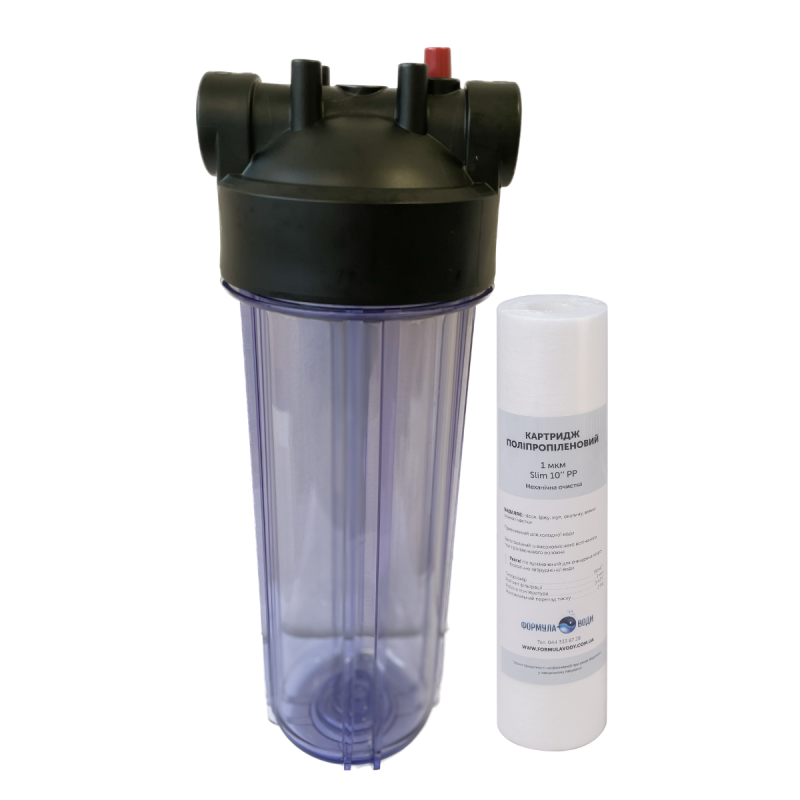 Фільтр механічної очистки Formula Vody типу SLIM 10’’ з картриджем 1 мкм