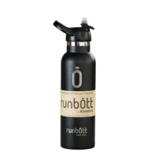 Пляшка для води KINETICO RUNBOTT 600 мл, чорна з ковпачком